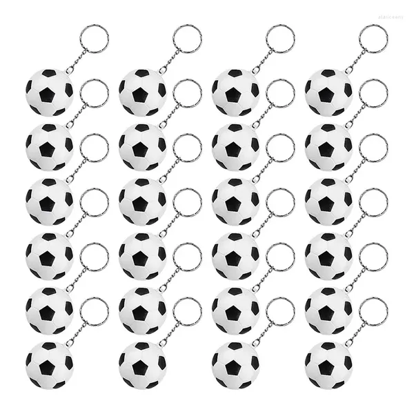 Porte-clés 24 Pack White Soccer Mini Stress Ball Sports School Carnaval Récompense pour les enfants