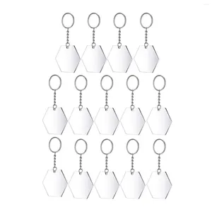 Porte-clés 24 ensembles porte-clés acrylique transparent hexagone pendentif chaînes et pour bricolage porte-clés