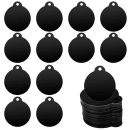 Keychains 25 pcs etiquetas en blanco redondas negras alrededor de 35 mm estampando en espacios en blanco