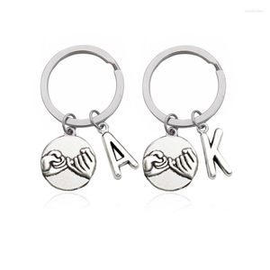 Porte-clés 26 lettres main dans la mode amoureux porte-clés garde famille amitié porte-clés parent-enfant BFF amour sac à dos pendentif bijoux