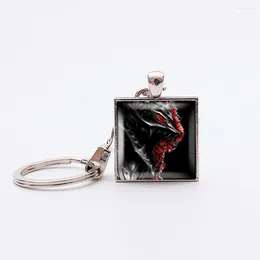 Porte-clés 27 Style Anime Berserk Cosplay Pendentif Porte-clés Guts Porte-clés Guerrier Plaqué Argent Bijoux De Fête D'anniversaire