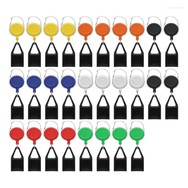 Porte-clés 28 pcs porte-briquet rétractable porte-clés clip de manchon couleur assortie avec un seul