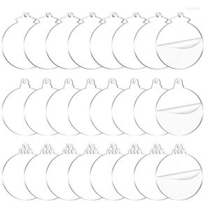 Keychains 28TF 72PCS Clear Round Round Acrylique Christmas Ornement DIY Blank Circle Bulbe de Noël Bauble9861539