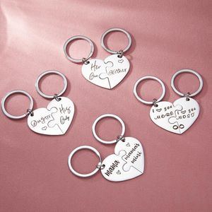 Keychains 2pc Mother Daughter Key Chain For Mom Girls roestvrij staal vrienden Haar zijn enige paar ik hou van je meest geliefde ringen