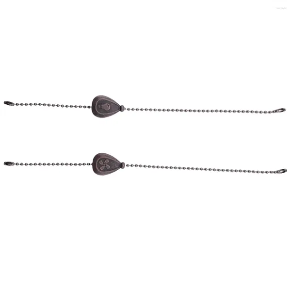 Porte-clés 2pcs bronze ventilateur de plafond tirer chaîne ensemble pendentif décoratif extension éclairage boule perlée