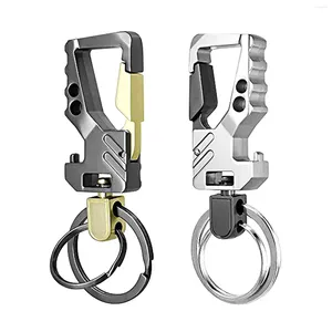 Porte-clés 2pcs mousqueton de voiture en acier inoxydable robuste ouvre-bouteille à la mode porte-clés portable avec clip multi fonction pour hommes femmes