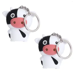 Keychains 2pcs Key anillo de llave que resuelve colgantes de vaca (hebilla redonda)