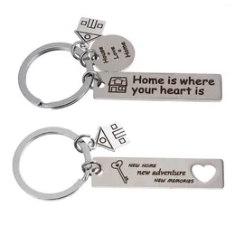 Schlüsselanhänger, 2 Stück, Einweihungs-Schlüsselanhänger, Geschenke, Zuhause, Geschenk, Schlüsselanhänger, wärmende Geschenke