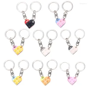 Keychains 2pcs Love Heart Brick Keychain pour les couples Amitié Birthday Jewelry Gift