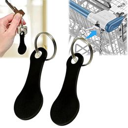 Keychains 2pcs Metal Shopping Trolley Tokens Parp Key Kains decoratieve haak sleutelhangers aluminium legeringsring munthouder sleutelhanger