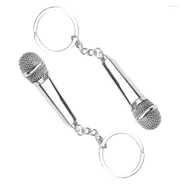 Porte-clés 2pcs microphone porte-clés sac suspendu pendentif décor exquis porte-clés fourniture