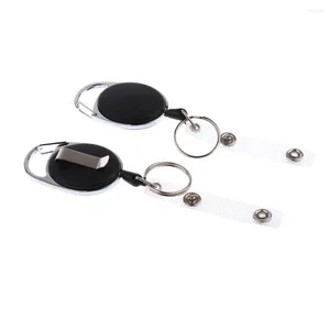 Porte-clés 2pcs Porte-clés rétractable avec clip de ceinture en métal Fil de grandes cartes ou clés USB