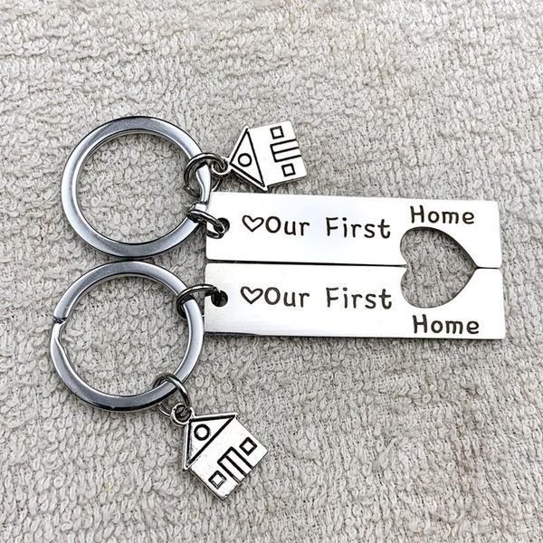 Porte-clés 2 pièces/ensemble maison porte-clés cadeau de pendaison de crémaillère Couple porte-clés maison aventures ensemble-déménager ensemble clés