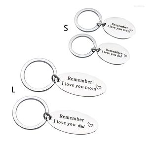 Keychains 2x Remember I Love You Mama Pap Paar Key Chain Rings cadeau voor vrouwen Girl Mother Day Verjaardagsgeschenken van dochter