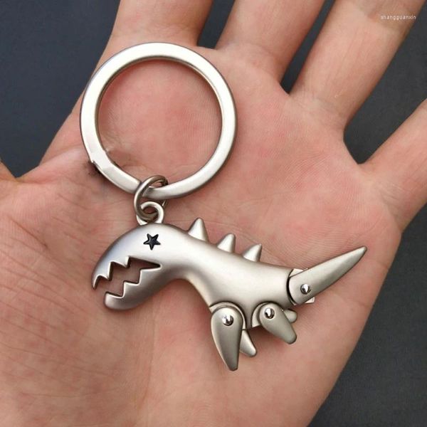 Keychains 3 colores Dinosaurio para hombres Joyería de llave de llaves de metal