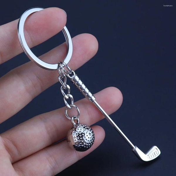 Porte-clés 3 pièces porte-clés anneau golfs balle porte-clés décor pendentif sport souvenir boules en alliage de zinc pendentifs sac à dos jouets pour enfants