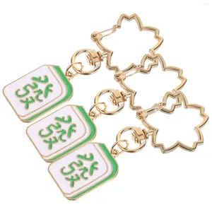 Keychains 3 PCS Key FOB Mahjong Keychain Decor Bag Pendant Wallet Funny Lovel Creative Keyring Child