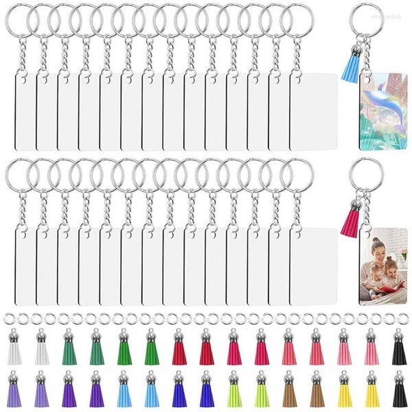 Porte-clés 30 PCS Set MDF Sublimation Blank Heat Transfer Keychain For Present