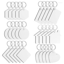 Sleutelhangers 30 stks/set Sublimatie Blank Thermische Overdracht Voor Sleutelhanger Dubbelzijdig Bedrukt MDF Sleutelhangers Tags Met Split