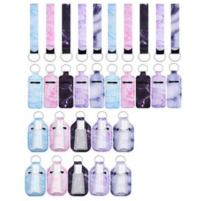 Keychains 30 stuks reisfles sleutelhanger houder chapstick herbruikbare containers ingesteld met polsblet lanyards7531528