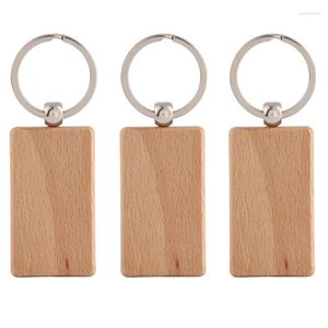 Porte-clés 300 porte-clés en bois vierge ID de clé rectangulaire peut être gravé bricolage