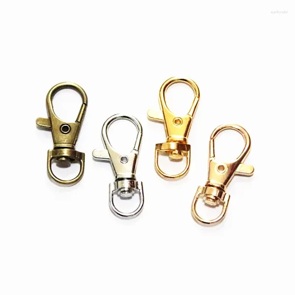 Porte-clés 30pcs antique bronze couleur or porte-clés anneau métal pivotant mousqueton clips crochets porte-clés bijoux résultats 37 16.5mm