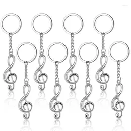 Keychains 30 stcs muzieknoot Key Chain Metal Music Symbool G-CLEF Ring Keychain