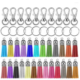 Keychains 30pcs Crochets pivotants avec des anneaux clés et des glandaux multicolores
