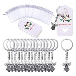 Porte-clés 30pcs Angel Porte-clés Faveur Pendentif Cadeau de baptême Porte-clés avec merci Kraft Sac pour Kids202h