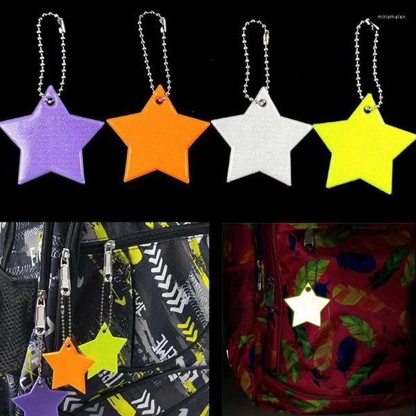 Llaveros 32CE Reflector de seguridad para niños Llavero Estrella Ultra reflectante Gear Llavero para ropa Bolsas Mochilas Cochecitos Sillas de ruedas Miri22