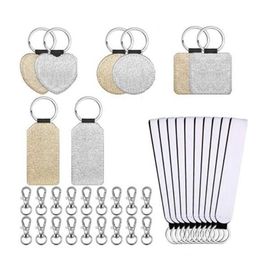 Keychains 36 PCS Sublimation BLANKS -set omvat sleutelhangerspols Lanyard en Swivel Snap Hook245s