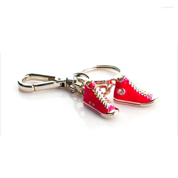 Porte-clés 3D chaussures rouges pendentif porte-clés en métal personnalisé mignon sac cadeau créatif charme baskets porte-clés