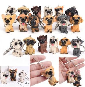 Keychains 3d Resin Cute Dog Key Chain For Lovers Animal Keyring Ring Ring Holder Pom Gift Women Girl Bag Charms CAR6763123