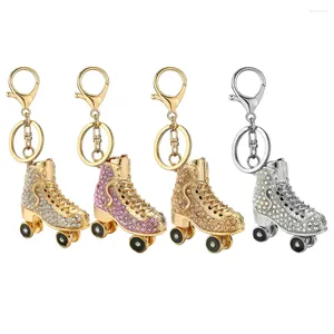 Sleutelhangers 3D Roller Skate Sparkling Charm sleutelhanger hanger autosleutels sleutelhanger Charms grappige schoen voor vrouwen meisjes