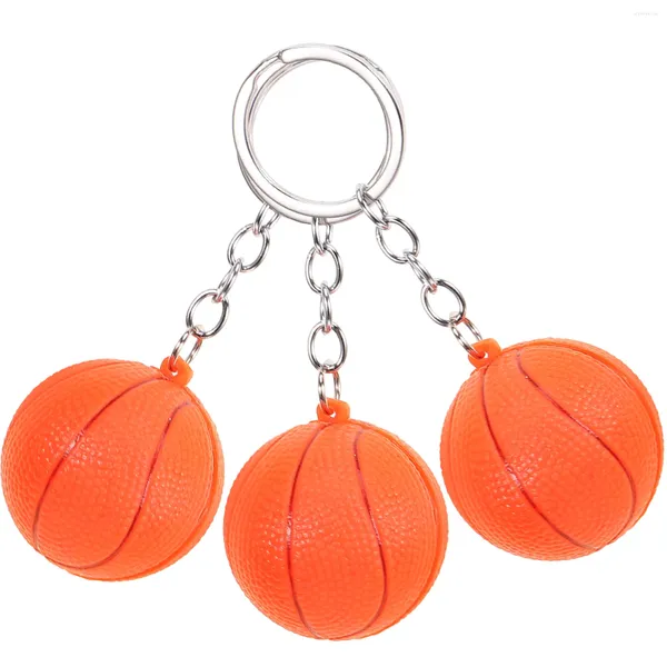 Llaveros 3 unids Baloncesto Llavero Deportes Llavero Recuerdo Coche Kechain Colgante Bolsa Monedero Encanto para Niños Regalos Naranja