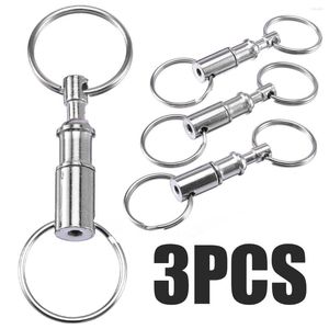 Keychains 3PCS Detachable Key -ketens trekken uit elkaar Snelle release sleutelhangers verwijderbare dubbele split -ringen