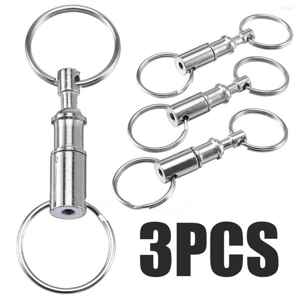 Porte-clés 3pcs Porte-clés amovibles Séparez les porte-clés à dégagement rapide Double anneaux fendus amovibles