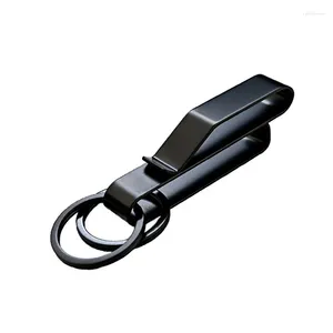 Porte-clés 3pcs porte-clés de ceinture robuste avec 6pcs anneaux métalliques en acier inoxydable noir hommes porte-clés clip tactique