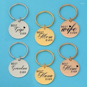 Keychains 3 stcs/lot spiegel Pools roestvrij staal ronde sleutelringen mom nana vrouw tas auto hanger paar snuisterij cadeau