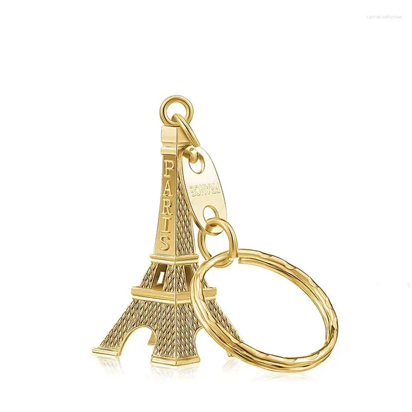 Keychains 3pcs Retro Eiffel Tower Keychain Cute Adorment Key Anneau 3 Colours Bronze Golden Golden