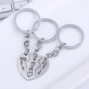 Keychains 3Pieces/Set Heart Hendant Mum Daughter Matching Keychain voor Big Sis Little Mother's Day Presents H8WF