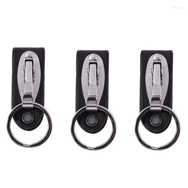 Porte-clés 3X Porte-clés en acier inoxydable Design Boucle de ceinture en similicuir Porte-clés Fred22