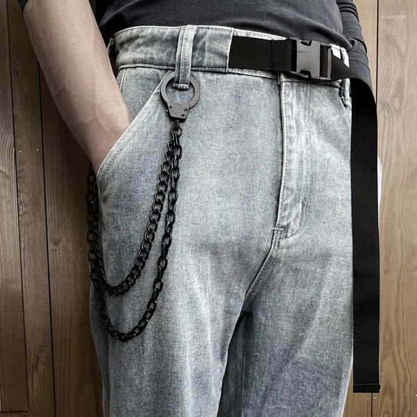 Porte-clés 40 50 cm de long porte-clés en métal portefeuille ceinture chaîne pantalon punk hipster pantalon jean hiphop bijoux porte-clés pour hommes