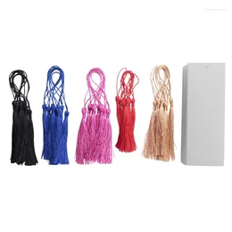 Sleutelhangers 40 STUKS Acryl Bladwijzer Blank Clear DIY Onvoltooide Mini Boekenleggers Met Kleurrijke Kwastjes Voor Ambachtelijke Ornamenten