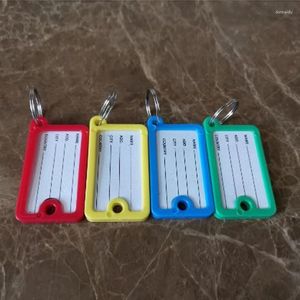 Sleutelhangers 40 stuks plastic label sleutelhangers bagage-ID-tags fob splitring papieren kaart beschermhoes meerkleurig