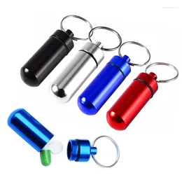 Keychains 40pcs Pillbox Boîte de clés de trèfle étanche Aluminium Casteau de bouteille Conteneur pour médicaments