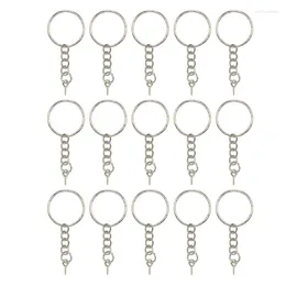 Porte-clés 40pcs poli porte-clés vis oeil chaîne courte connecteur fendu bijoux de bricolage