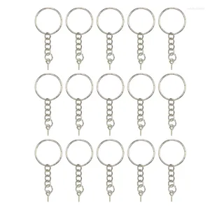 Porte-clés 40pcs poli porte-clés vis oeil chaîne courte connecteur fendu bijoux de bricolage