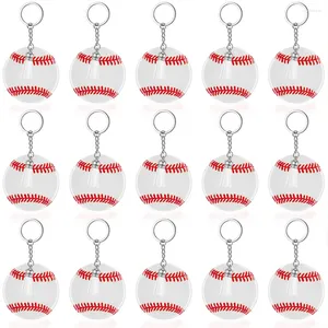 Sleutelhangers 48pcs Softbal Honkbal Acryl Sleutelhanger Blanks Met Kwastje DIY Sieraden Geschenken Maken Voor Crafting