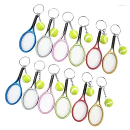 Keychains 48pcs Racket Racket Keychain Keys Sings Metal Ball Split